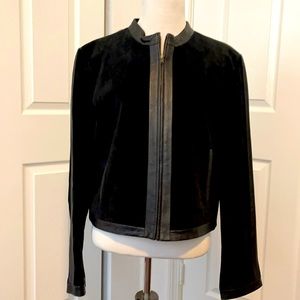 Margaret Godfrey black leather and Suede jacket
